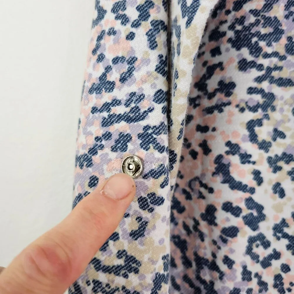 Chico's Weekends Utility Animal Print Zip Up Hoodie Jacket Sz L 16 Casual Active - Picture 7 of 10